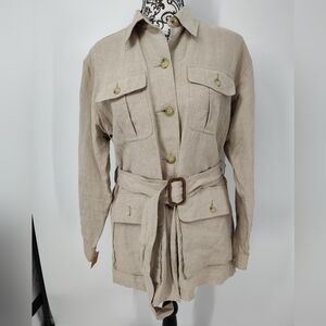 Banana Republic Beige Linen Utility Jacket Women's Small